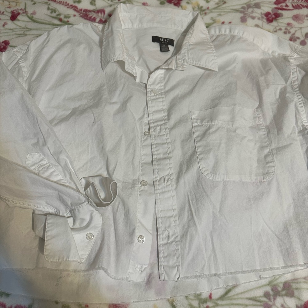 American Eagle White Button Up - image 3